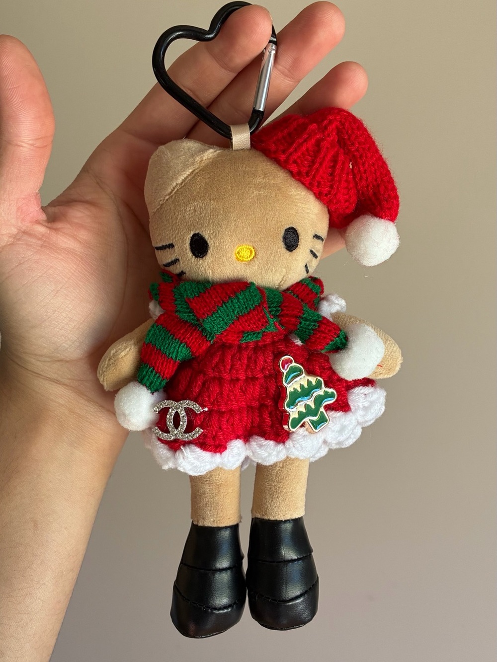Hello Kitty Holiday Plush Christmas Keychain Bag Charm